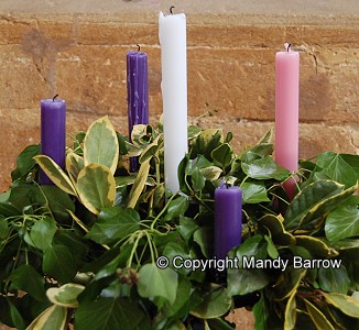 Advent wreath with candles