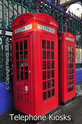 image: Two different telephone boxes